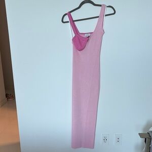 Pink Knit Tank Maxi Dress